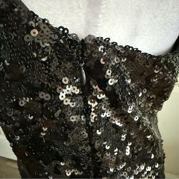 Veronica Beard Bader One Shoulder Black Sequins Midi Dress Size 8 - Picture 7 of 12